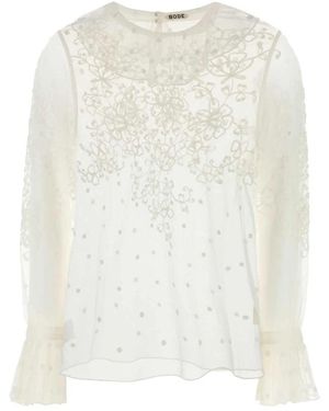 Bode Weiße Mesh Middlemist Bluse