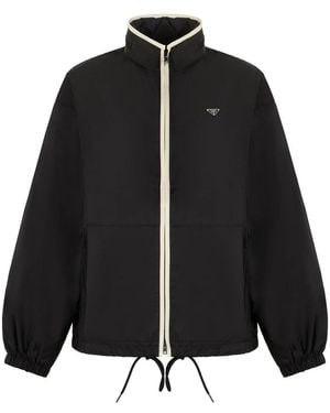Prada Jassen ,Zwart ,Nylon Windbreaker Re-Nylon