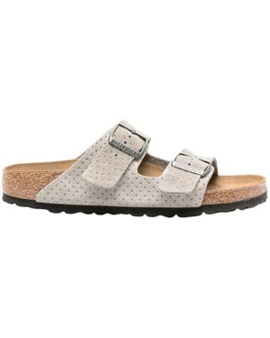 Birkenstock Schoenen ,Grijs ,Leer Arizona - Wit