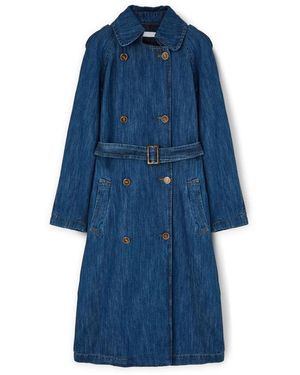 mötivi Trenchcoat Aus Denim Mit Leinenmischung - Blau