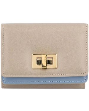 Fendi Way Trifold Kleine Portemonnee - Naturel