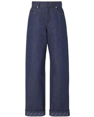 Fendi Wide Jeans - Azul