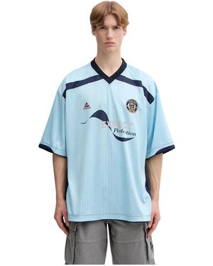 Martine Rose Tops ,Blauw ,Polyester Voetbal T-Shirt