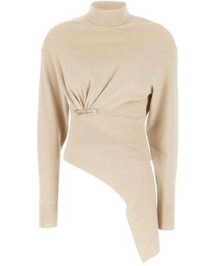 Lanvin Truien & Vesten ,Wol Asymmetrische Coltrui - Naturel