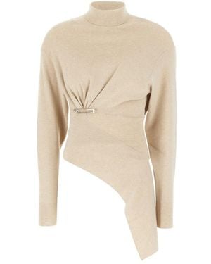 Lanvin Asymmetrischer Rollkragenpullover - Natur