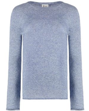 THE (Alphabet) Seiden-Kaschmir-Mischpullover - Blau