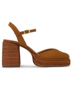 Castañer Schoenen ,Oranje ,Satijn Vilnia Heeled Shoe - Bruin