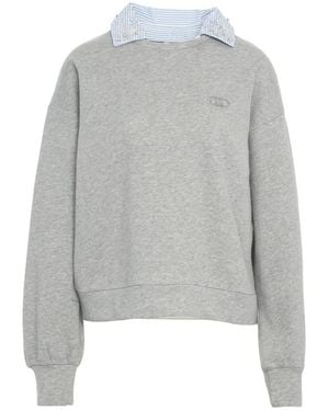 Liu Jo Gestreifter Sweatshirt Grigio Aw25 - Grau