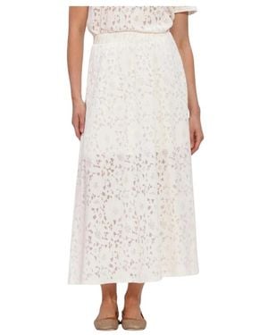 Object Objbianca Mw Lo Long Skirt - Wit