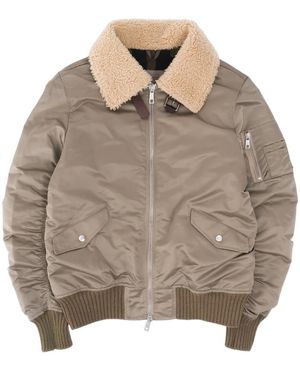 Giorgio Brato Aviator Style Hanfgrüne Bomberjacke - Braun
