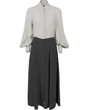 Crida Milano Polka dot seidenkleid - Grau