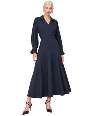 Kocca Wickelkleid Mit Puffärmeln - Blau