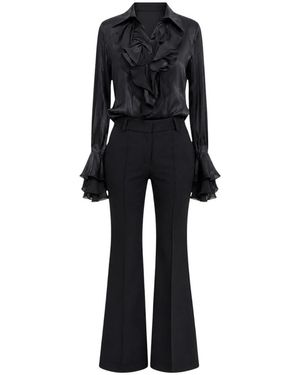 ACTUALEE Tailored Flared Broeken - Zwart