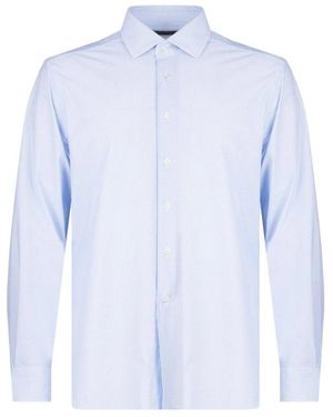 Corneliani Overhemden ,Blauw ,Leer Bi-Elastisch Stoffen Overhemd