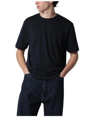 Studio Nicholson Tops ,Blauw ,Katoen Bric T-Shirt - Zwart