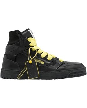 Off-White c/o Virgil Abloh Schwarzer/Gelber Hoher Trainer 3.0