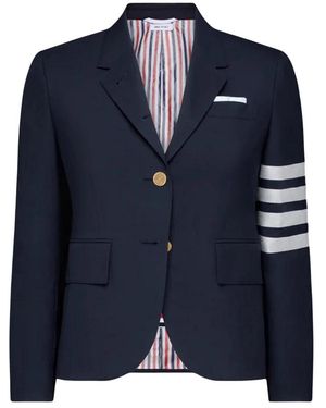 Thom Browne Jassen ,Blauw ,Wol Plain Weave 4-Bar Sportjas
