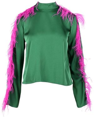 WEILI ZHENG Viskosebluse Mit Einzigartigem Stil - Grün