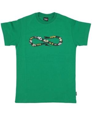 Propaganda Tops ,Groen ,Katoen Slangenprint Logo Tee Groen