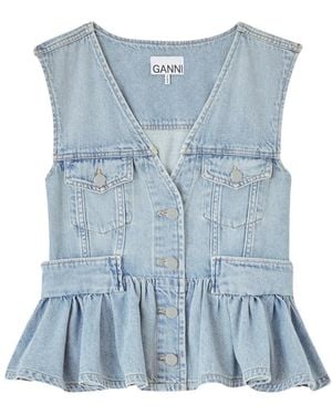 Ganni Vests - Blue