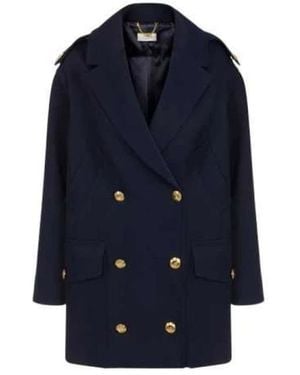 Elisabetta Franchi Double-Breasted Coats - Blue