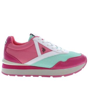 U.S. POLO ASSN. Sportliche rosa schnürschuhe mit logo - Pink