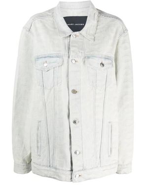 Marc Jacobs Jassen ,Blauw ,Denim Monogram Denim Jacket - Wit
