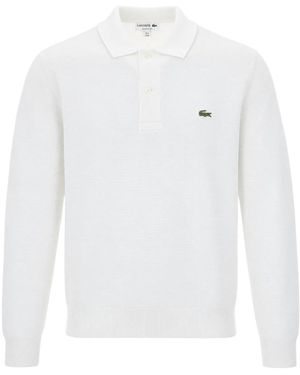 Lacoste Long Sleeve Knit Polo - Wit
