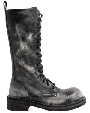 Ann Demeulemeester Bürstenleder-Stiefel - Schwarz