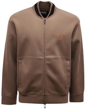 Armani Modal Rits Sweatshirt - Bruin