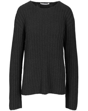 Acne Studios Kartic Ribgebreide Ronde Hals - Zwart