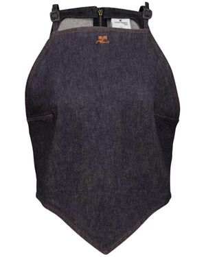 Courreges Spitzer Denim Tanktop - Blau