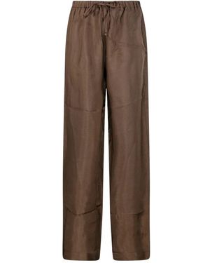 Rohe Broeken ,Bruin ,Katoen Mini-Ruitjes Broek Met Trekkoord