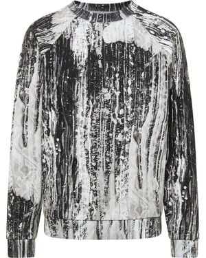 carlo colucci Hoodies & Sweatvesten ,Zwart ,Katoen Ai Drip Knit Sweatshirt