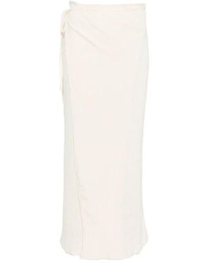 Baserange Rokken ,Katoen Brig Maxi Rok - Wit
