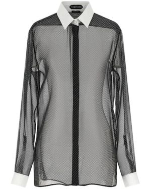 Tom Ford Zijden Blouse Met Losange-Print - Grijs