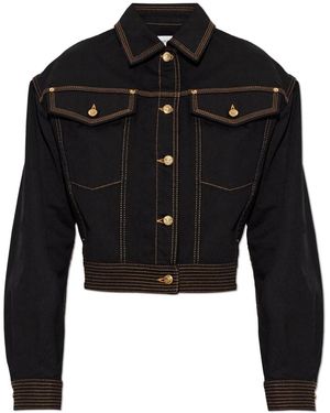Versace Jassen ,Zwart ,Denim Denim Jacket