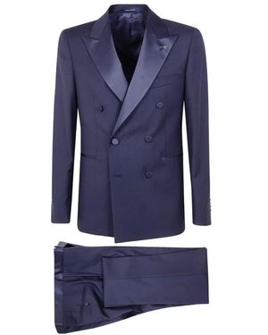 Tagliatore Kostuums ,Blauw ,Leer Single Breasted Suits