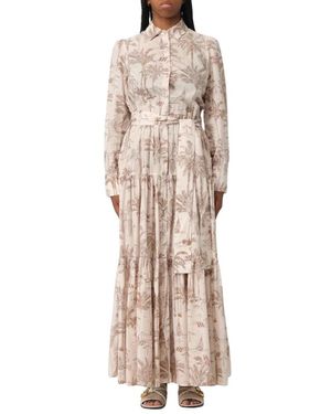 Mc2 Saint Barth Maxikleid Mit Gürtel - Natur