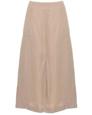 120% Lino Midi Skirts - Natural