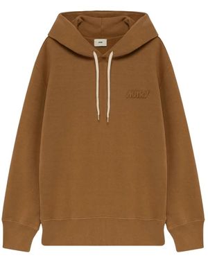 Autry Hoodies & Sweatvesten ,Bruin ,Katoen Hazelnoot Fleece Katoenen Hoodie