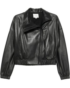 Vince Leather Jackets - Negro