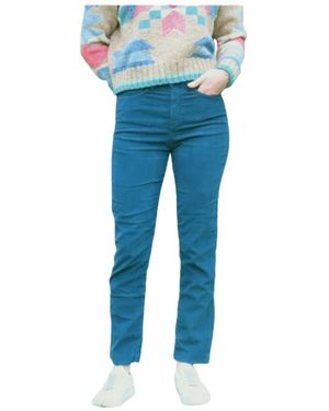 Denim Studio Broeken ,Blauw ,Katoen Colette Fluweel Broek