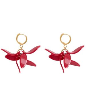 Malababa Orchideenblüten Ohrringe - Rot