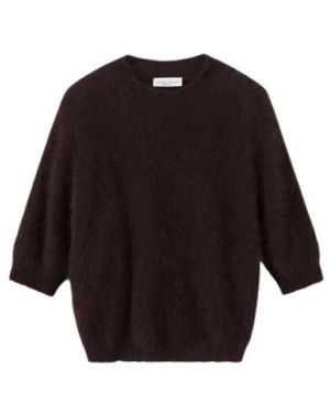 Roberto Collina Kurzarm-Pullover Aus Angora - Schwarz