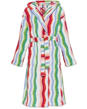 Missoni Bademantel Mit Kapuze Und Streifenmuster - Blau