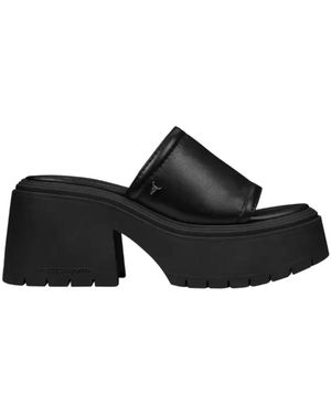 Windsor Smith Schoenen ,Zwart ,Zwarte Leren Platte Sandalen