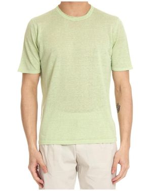 Roberto Collina Tops ,Groen ,Linnen T-Shirts