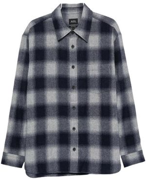 A.P.C. Overhemden ,Grijs ,Woatf H32058 Lab Shirt - Blauw