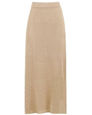 Akep Rokken ,Polyester Lange Rok - Naturel